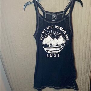 Black Graphic Tank Top